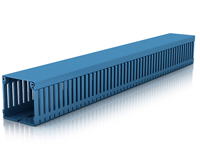 Slotted trunking 77 blue RAL 5012 for cable conduction in cabinets and machinery supply