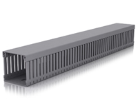 Slotted trunking 77 for cable conduction in cabinets and machinery supply