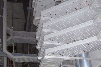 PVC cable tray resistant to corrosion.